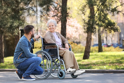 people helping the elderly